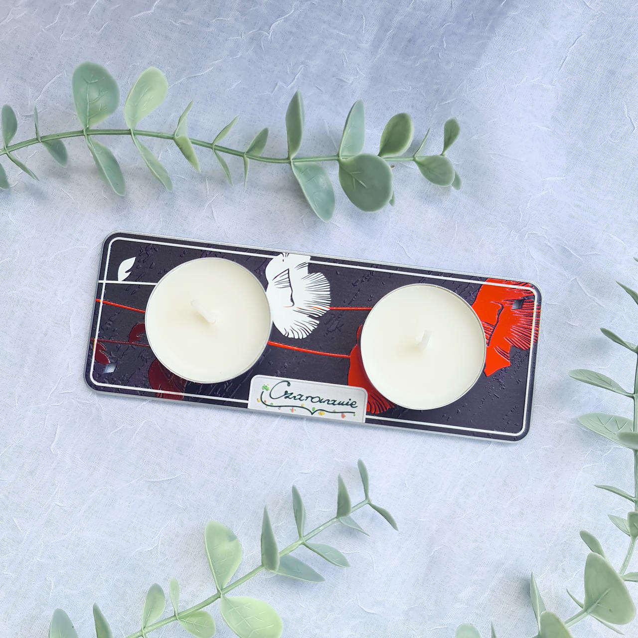 Podstawka pod świeczki tealight podwójna maki - obrazek 5