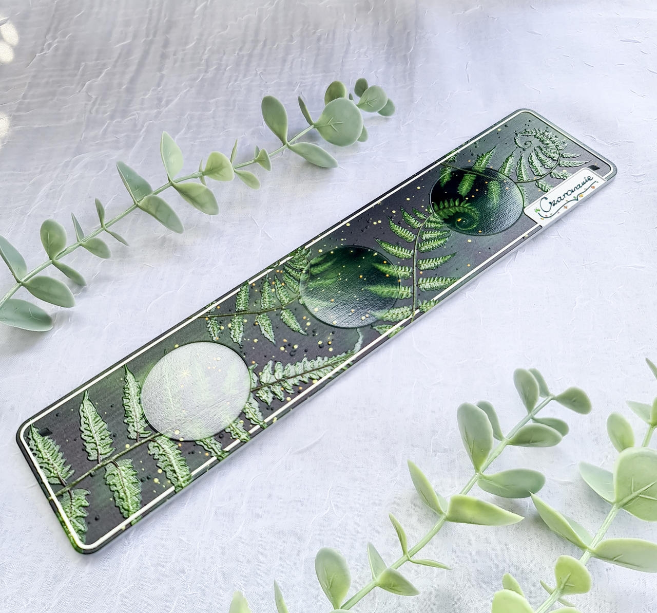 Podstawka pod świeczki tealight potrójna paprocie - obrazek 5